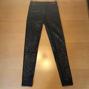 Fabletics black and grey shiny leggings